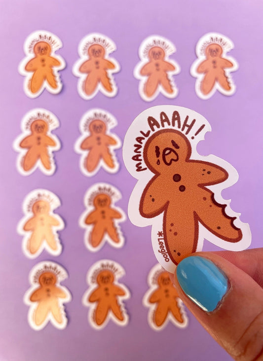 Autocollant en forme de manala apeuré. Sticker rigolo et alsacien.