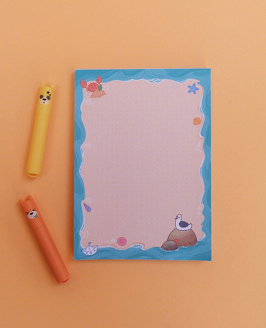 Petit carnet (bloc note) fun et rigolo avec une ambiance plage, pour donner un air de vacances à tes listes !