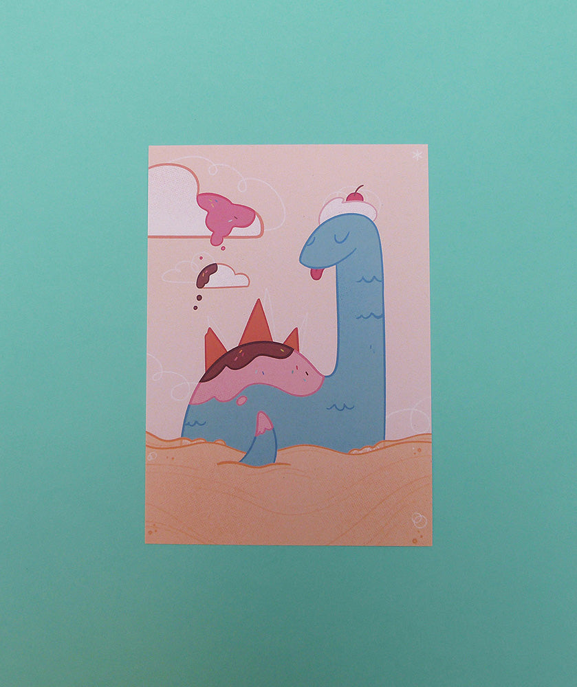 Illustration Diplocrème : un diplodocus crémeux et gourmand