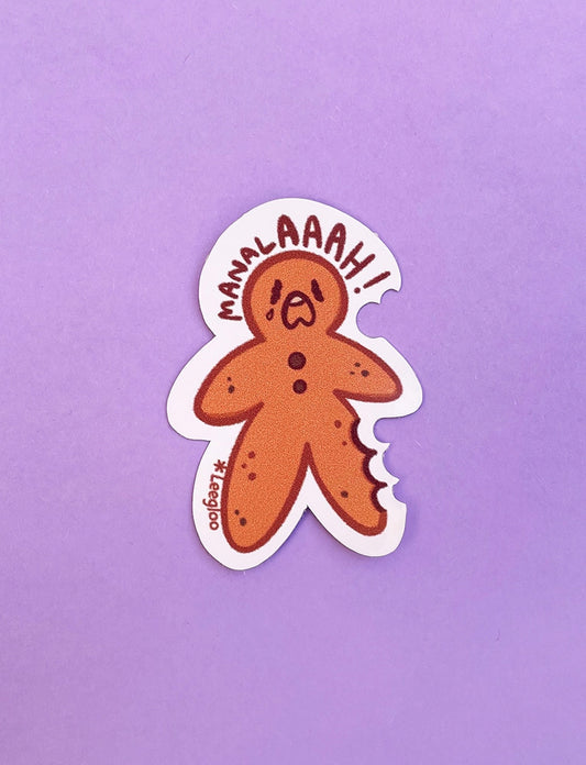 Autocollant en forme de manala apeuré. Sticker rigolo et alsacien.