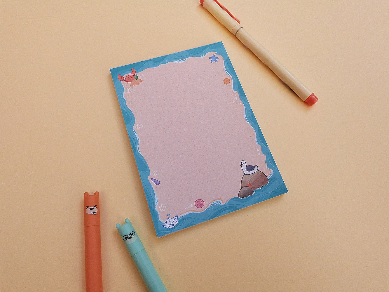 Bloc note mignon et rigolo à l'ambiance plage, pour y noter ses listes de vacances !
