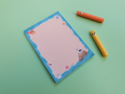 Bloc notes rigolo pour la plage, pour y noter ses listes de vacances ! Fabriqué en France.
