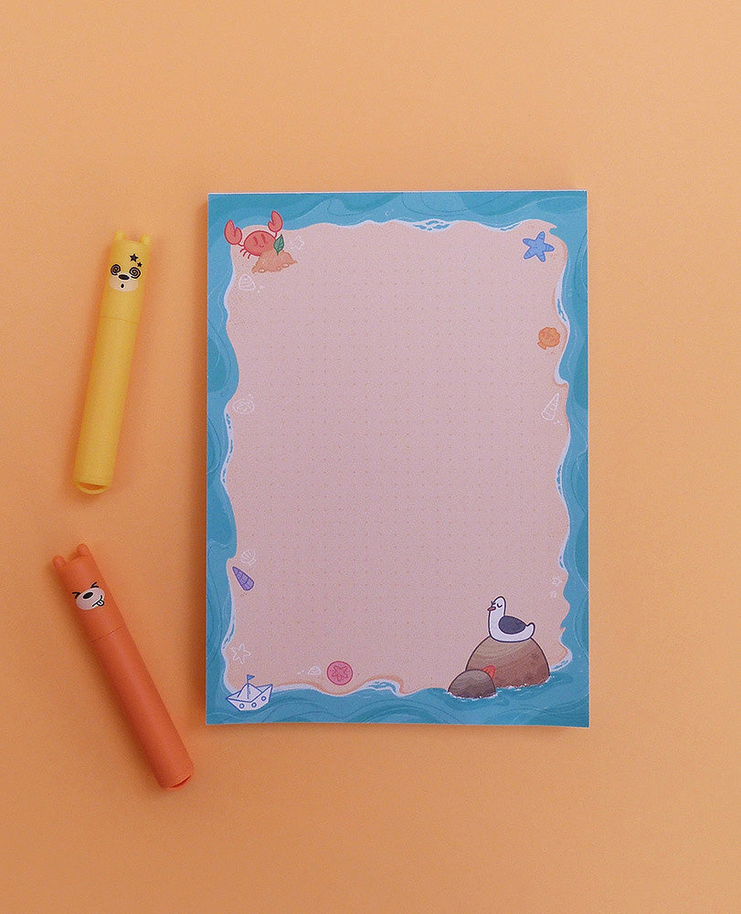 Petit carnet (bloc note) fun et rigolo avec une ambiance plage, pour donner un air de vacances à tes listes !