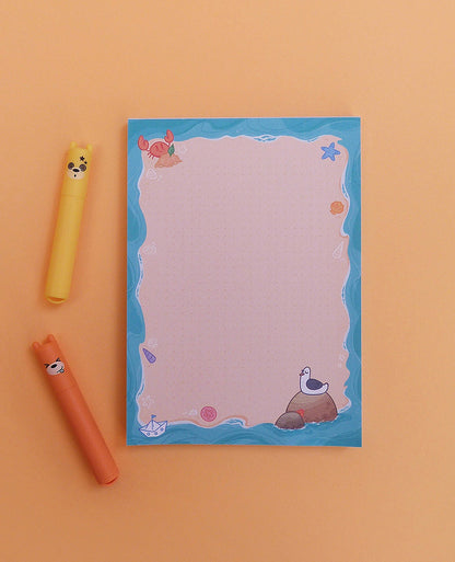 Petit carnet (bloc note) fun et rigolo avec une ambiance plage, pour donner un air de vacances à tes listes !