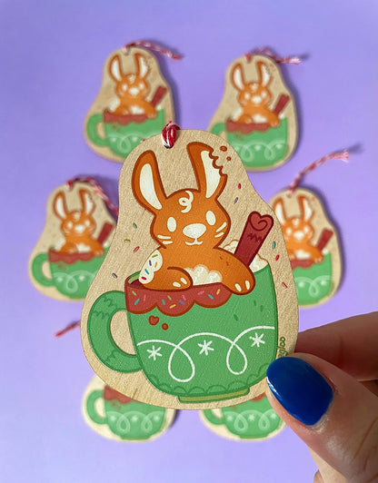 Reindeer, mouse or rabbit・Wooden Christmas tree ornament