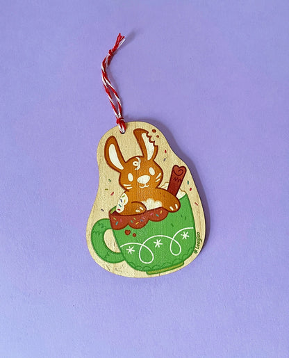 Reindeer, mouse or rabbit・Wooden Christmas tree ornament