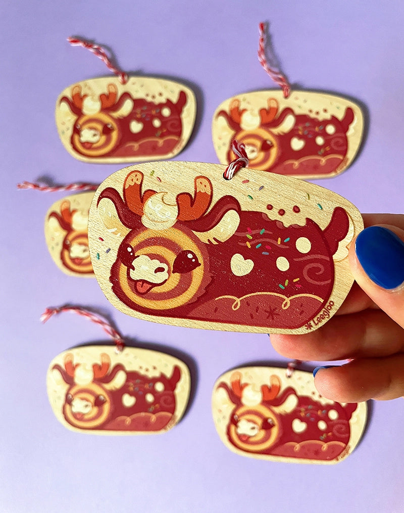 Reindeer, mouse or rabbit・Wooden Christmas tree ornament