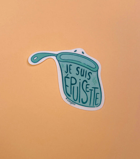 Un autocollant rigolo avec une épuisette épuisée !
