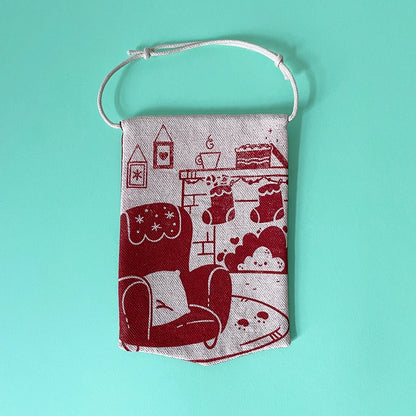 Red holiday decoration・Hanging banner