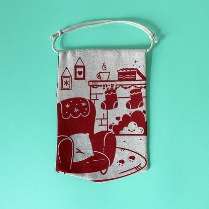 Red holiday decoration・Hanging banner