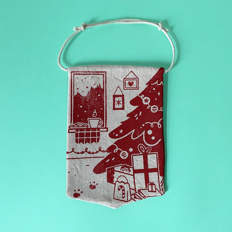 Red holiday decoration・Hanging banner