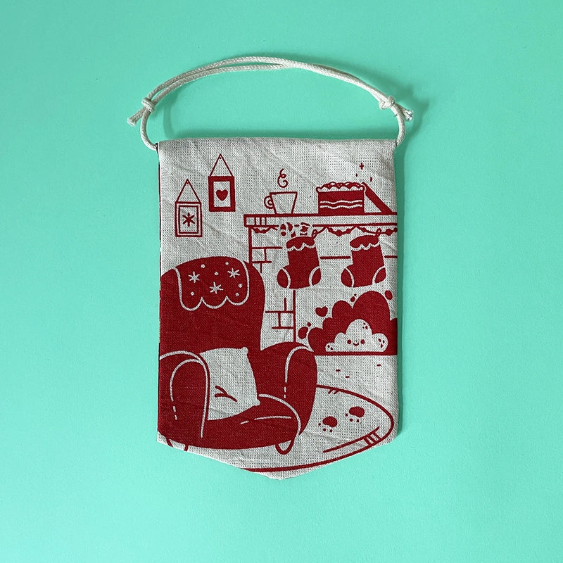 Red holiday decoration・Hanging banner