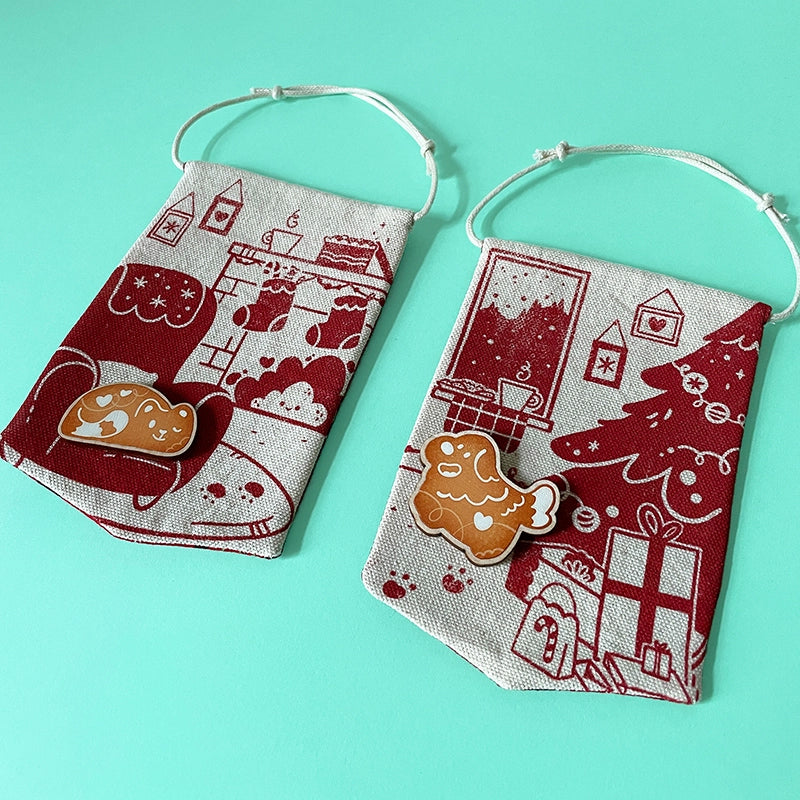 Red holiday decoration・Hanging banner