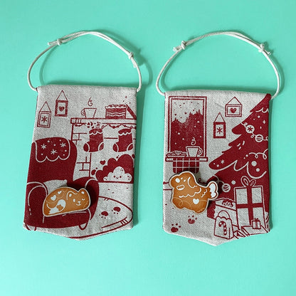 Red holiday decoration・Hanging banner