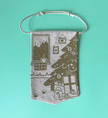 Red holiday decoration・Hanging banner