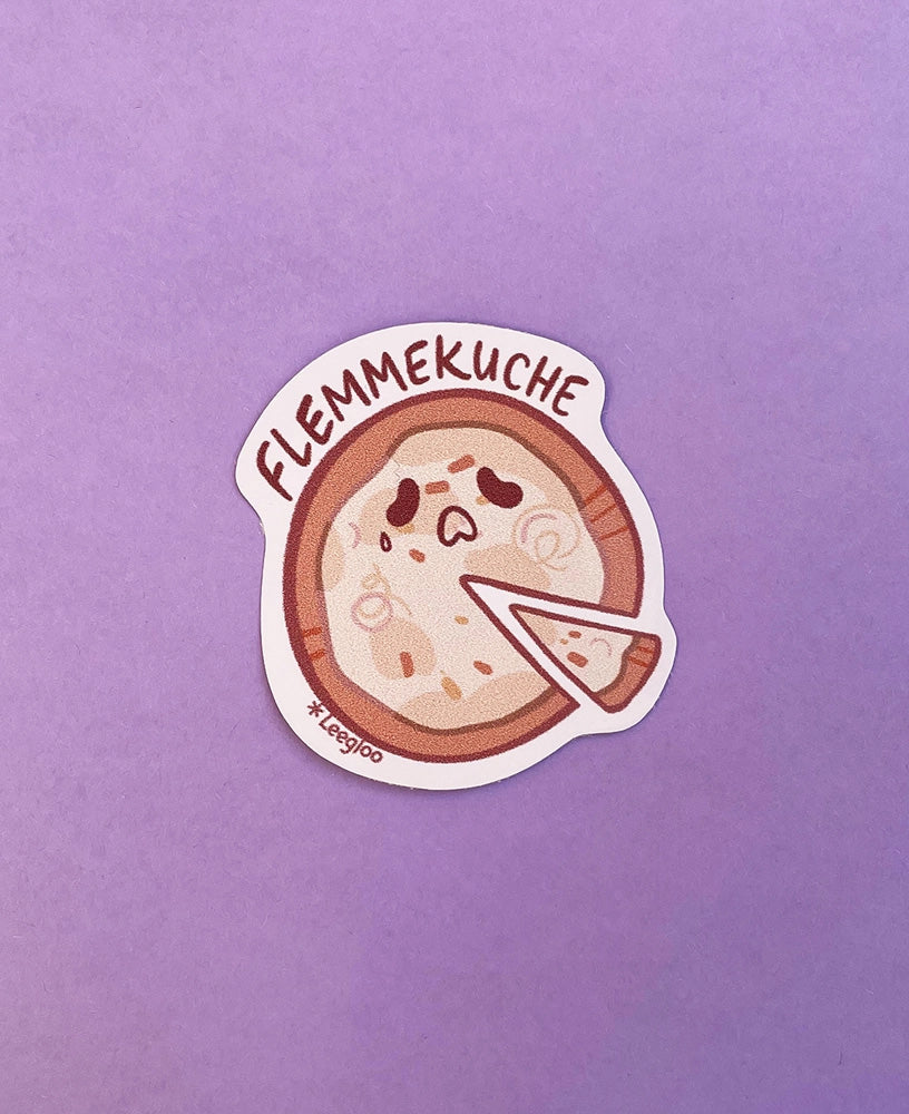 Jeu de mot alsacien : Flemmekuche, la tarte flambée fatiguée !