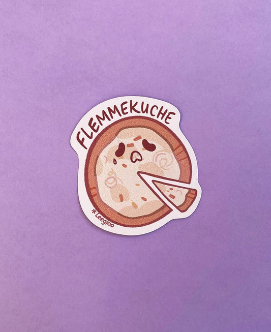 Jeu de mot alsacien : Flemmekuche, la tarte flambée fatiguée !