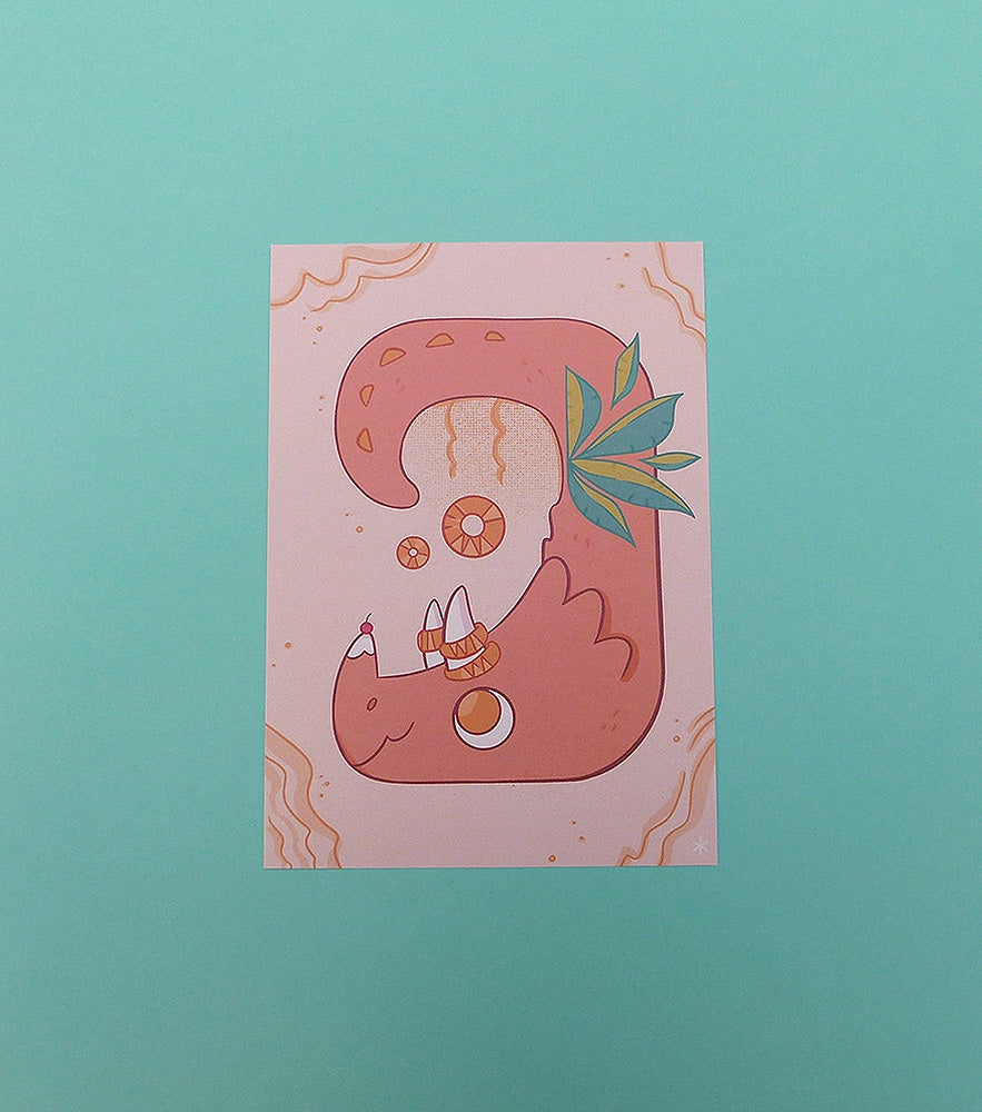 Illustration Tricérananas : un tricératops mélangé à de l'ananas. 