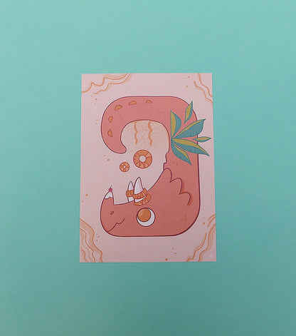 Illustration Tricérananas : un tricératops mélangé à de l'ananas. 